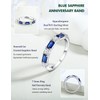 RANDES Sapphire Ring Bands for Women 3mm Half Eternity Wedding
