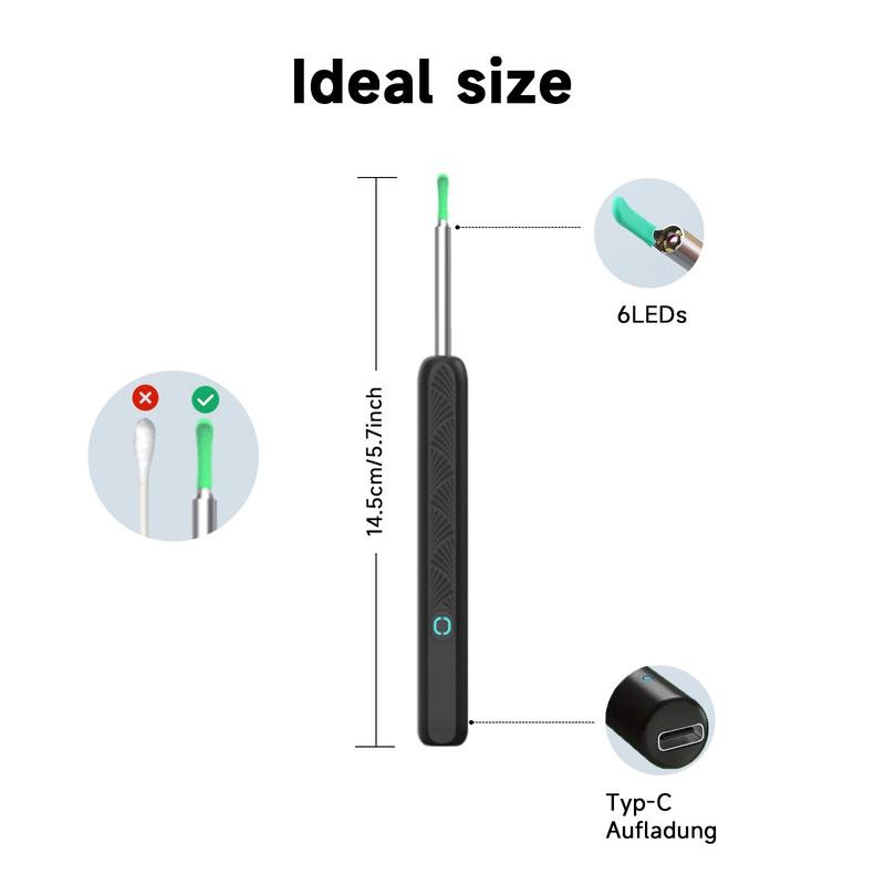 Ear Wax Removal Tool with Camera - Portable Type-C Rechargeable