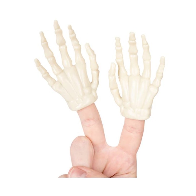 Accoutrements Archie McPhee Funny Glow-in-The-Dark Skeleton Finger Hands: Spooky Set