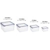 SnapMate - Juego de 4 recipientes cuadrados para almacenamiento de