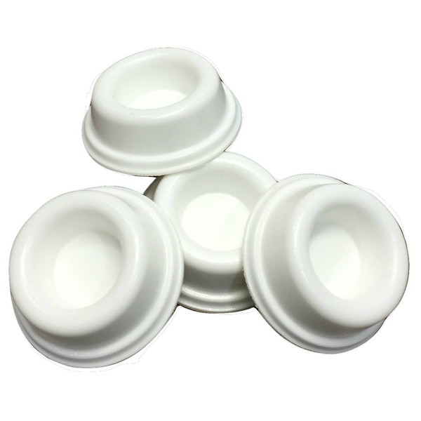 Rubber Door Stopper Bumpers (Pack of 4) White - Made in USA - Self Adhesive Wall Protectors, Prevent Damage to Walls from Door Knobs Handles, Guard and Shield