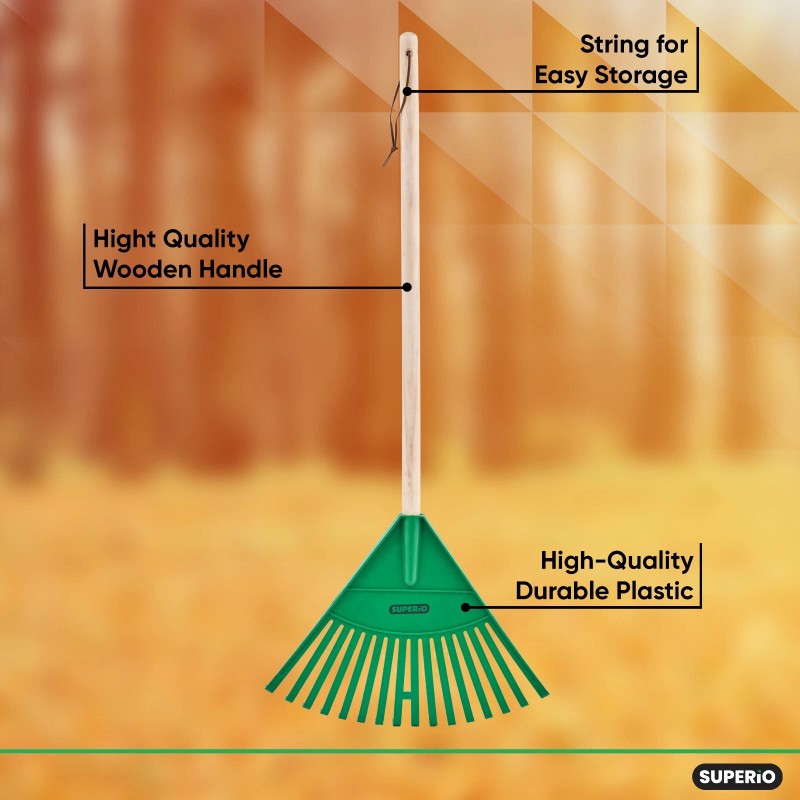 Superio Garden Leaf Rake 2-Pack 60" Orange Adult Size &