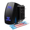 MicTuning LS083001-HF, Laser Roof LED Light Bar On-Off Rocker Switch with Jumper Wire, 5 Pin, 20 Amp, 12V LED Lights, Blue