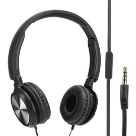 Wired Music Headset, Handsfree Earpiece Wired Headphones Durable Portable Noise Canceling Function Wired with 3.5mm Port for Smart Phones for PC(Black)