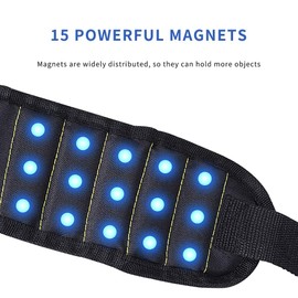 Magnetic Bracelets Tool, ZoneYan Magnetic Bracelet Craftsman, Magnetic Wristband, Magnetic Bracelet with 15 Powerful Magnets, Men's Magnetic Bracelet Tool, for Screws/Drills/Nails