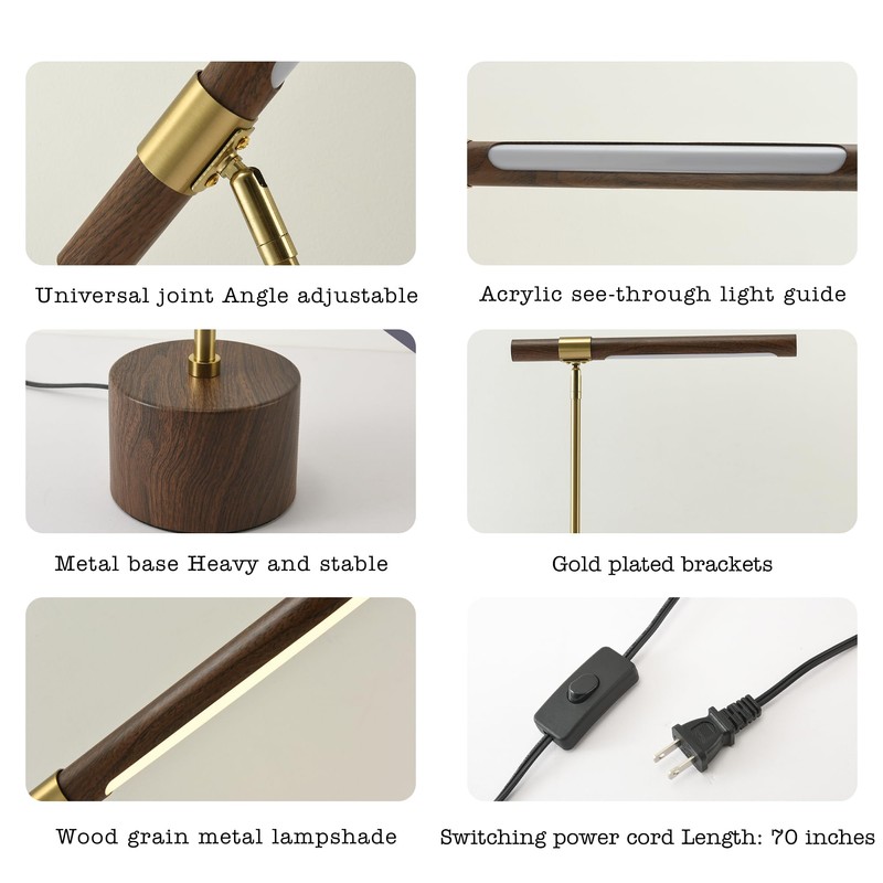 Poiaeusant Adjustable Modern Table Lamp LED Touch Control Reading Table