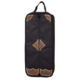 Tahoe Premium Durango Western Halter, Bridle/Headstall Carry and Storage Bag - Three Layer Waterproof Padded Construction with Hand Grip - Folds for Easy Storage - Hand Tooled Basket Weave Leather Accents