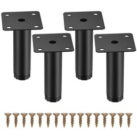 Fulushouxi Pack of 4 Furniture Legs, 3.15 Inches/8 cm Adjustable Furniture Feet, Metal Cabinet Feet, Sofa Replacement Support Feet Legs for Furniture/Sofa/Table/Chair/Desk/Kitchen/Cabinet/Cupboards Legs Feet (8 cm)