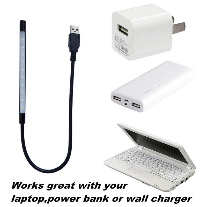 Eleidgs USB LED Light 10 LED Dimmable Touch Switch Lamp