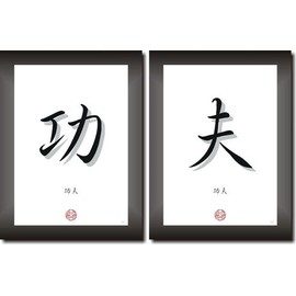 KUNG Fu-Kungfu Tapping Massage Device Chinese characters Picture Japanese Calligraphy Set