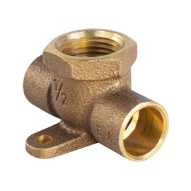 Everflow Supplies CCFT0120-NL C X C X F No Lead Cast Brass Tee Fitting with Solder Cups and Female Threaded Branch, 1/2"