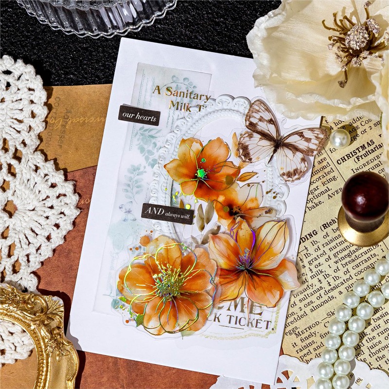 Arpaper Seal Collage Assortment (Flower Words)