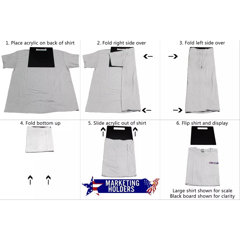 Marketing Holders Black Acrylic Fast T Shirt Folding Board 10"