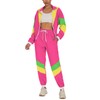 UOUA Women's Color Block 2 Piece 80s 90s Outfits Long