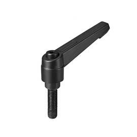 uxcell M8 x 25mm Handle Adjustable Clamping Lever Thread Push Button Ratchet Male Threaded Stud Knobs Quick Release Screw Handles Bolts with Locking Lever Black
