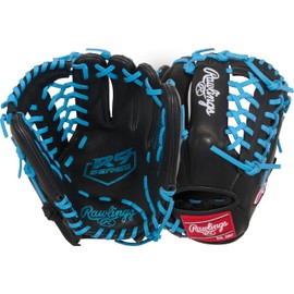 Rawlings | R9 Contour Series Baseball Glove | 11.5" | Right Hand Throw | Black/Columbia Blue