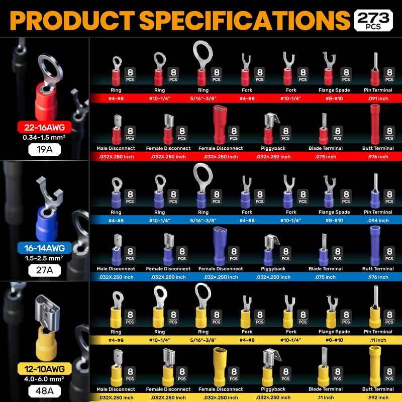 SOMELINE Wire Terminals Crimping Tool, with 45 Sizes Insulated Ratcheting