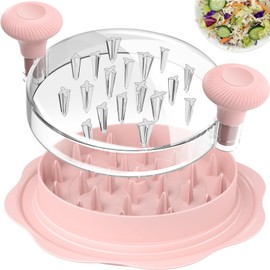 Ukeetap 10" Pro Chicken Shredder Tool Twist Large for Kitchen, BPA-Free Food-Safe Meat Grinder, Visible Chicken Breast Meat Shredder with Strong Anti-Slip Bottom & Ergonomic Handle, Pink