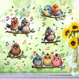 HPNIUB Birds Window Stickers,Hummingbird Window Sticker for Bedroom,Branch Bird Wall Stickers,Spring Summer Bird Garden Window Cling for Living Room Kid Room Nursery Glass Wall Decor
