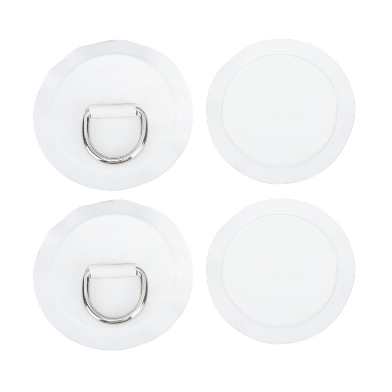 4PCS D Ring Patch PVC Round Shape Strong Stainless Steel