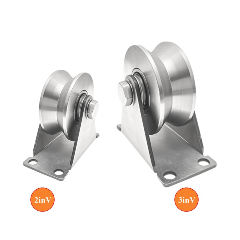 Pulley Wheel Stainless Steel V Groove Plate Casters Heavy Duty