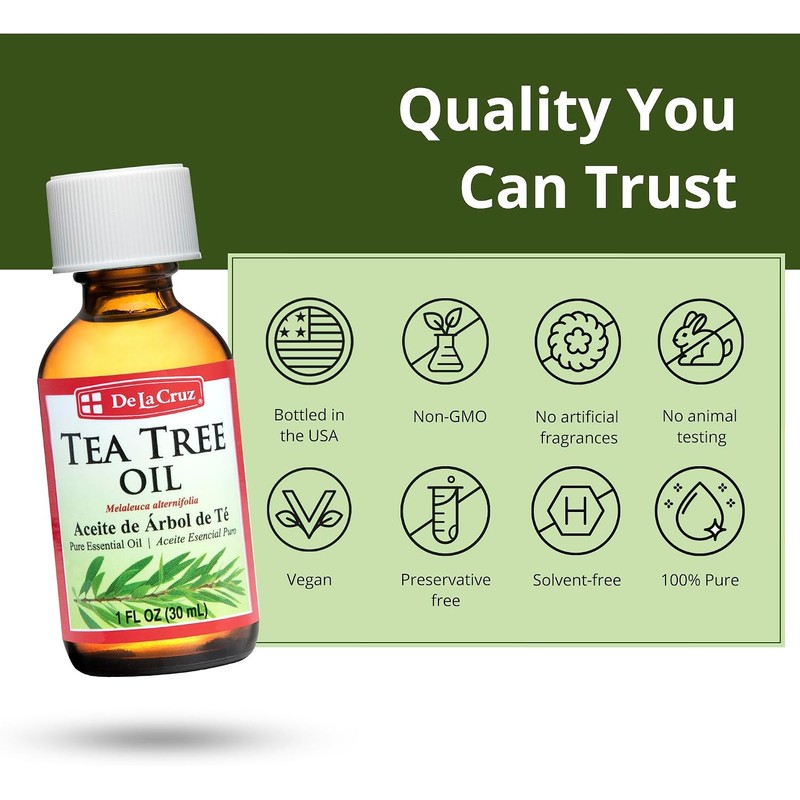 De La Cruz Australian Tea Tree Essential Oil, 100% Pure,