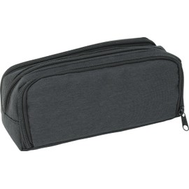 EBERHARD FABER 577406 Pencil Case with 3 Compartments in Anthracite/Black, Pencil Case for Boys and Girls, without Contents