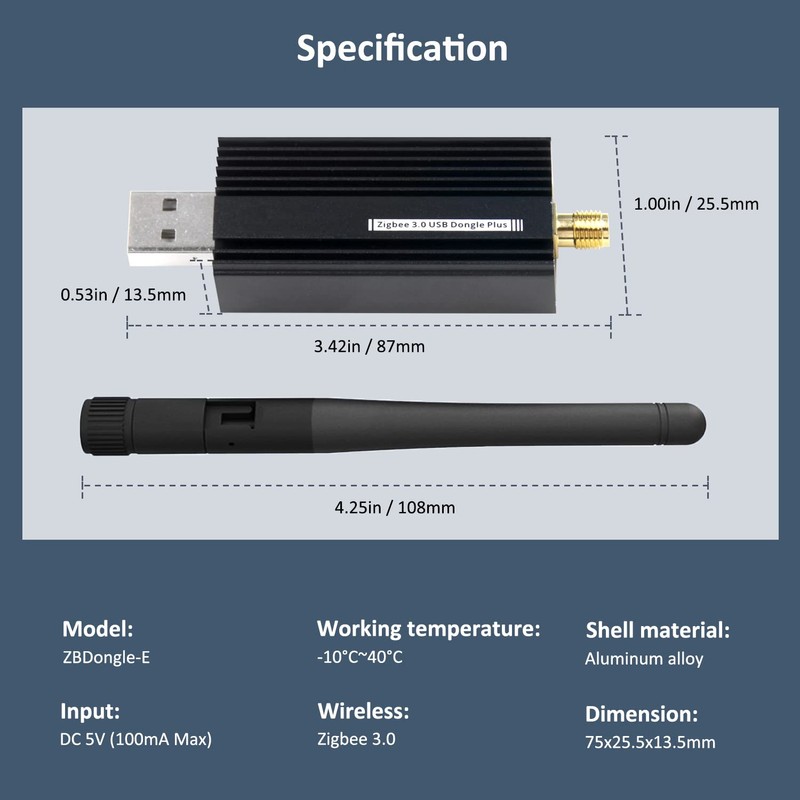 Zigbee 3.0 USB Dongle Plus, Zigbee Gateway EFR32MG21 + CH9102F