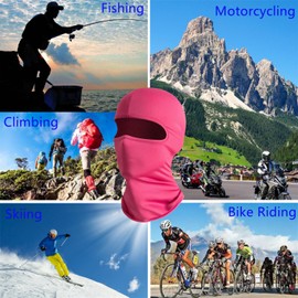 3 Pieces Balaclava Ski Mask for Women Men Head Mask Full Face Cover Mask Sun UV Protection Hood for Skiing Cycling Pink