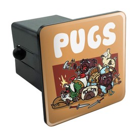 GRAPHICS & MORE Pugs Games RPG Pickup Groups LFG Rogue Wizard Warrior Ranger 2 Tow Trailer Hitch Cover Plug Insert