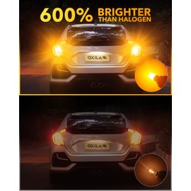 OXILAM 1156 LED Bulb Amber Yellow, 600% Brighter 7506 BA15S P21W Turn Signal Lights, LED Blinker Replacement for Front Rear Signal Lights