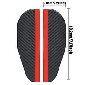 Carbon Fiber Side Mirror Rain Guards, 2.28 x 7.17 inch, Universal Fit for Cars SUV Truck, Black with Red Stripe, 2-Pack