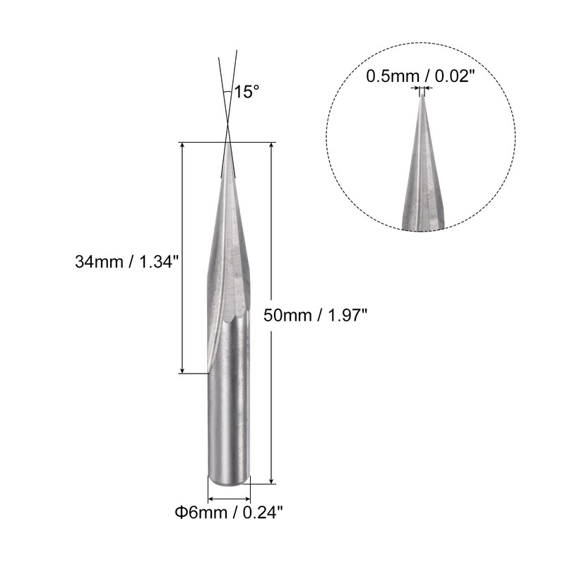 sourcing map Wood Engraving CNC Router Bit Full Carbide Carving