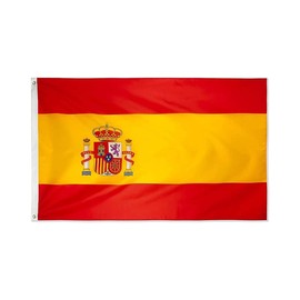 AIMALL 3x5ft Large Spain Spanish Flag with Brass Grommets, Heavy Duty Double-Sided Polyester for Indoor Outdoor Display, 35x59 Inches Durable 90x150cm Flag for National Pride and Events
