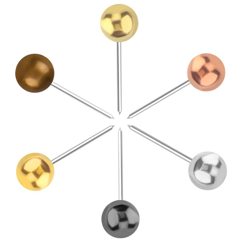 Yalis Push Pins Map Tacks 1/8-Inch Metallic Color Beads Head