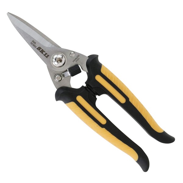 SK11 All Purpose Scissors, All Stainless Steel, Short, Total Length: Approx. 7.3 inches (185 mm), SMS-AS185S, For Work, Carpenters, Outdoor Use