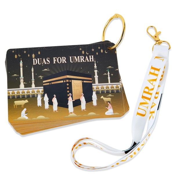 YLQQYL Umrah Dua Cards, Step by Step Guide Umrah Duas,