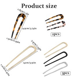 5PCS U Shaped Hair Clips Set, Lightweight Ergonomic Design for Wedding, Party, Daily Use, Comfortable Hair Pins for Women and Stylists
