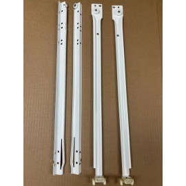 Houck Industries Drawer slides, 20 1/8" cabinet, white, 3/4 ext, with P-bend 260 brackets - 19 7/8" x 20 1/8"