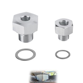 lasuroa 2pcs Oil Pressure Sensor Adapter, M16x1.5 M12x1.5 to 1/8 NPT Temp Sensor Adapter Swap Parts Oil Pressure Sender Accessories Compatible with LS Engines