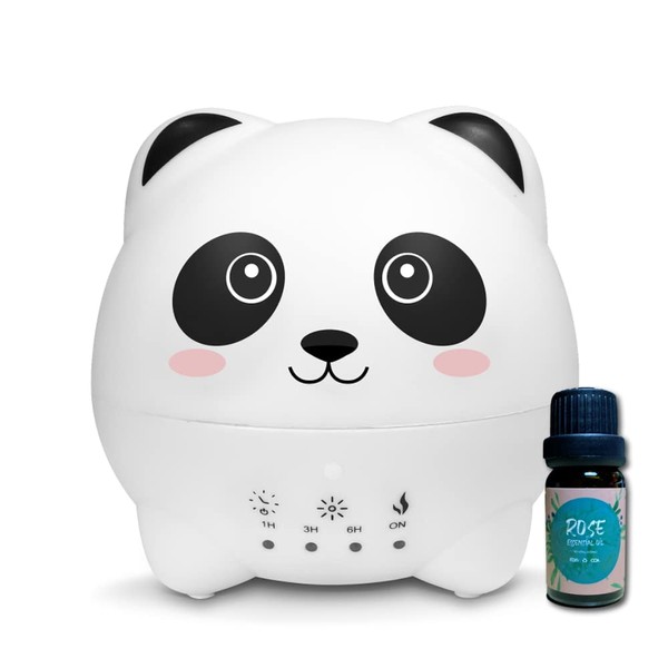 SIMPL Cute Panda Essential Oil Diffuser-300ml Kids Ultrasonic Aroma Diffuser Humidifier, 7 Color Changing Night Light & Waterless Auto-Off for Nursery, Baby Room, Home, Office & Spa.