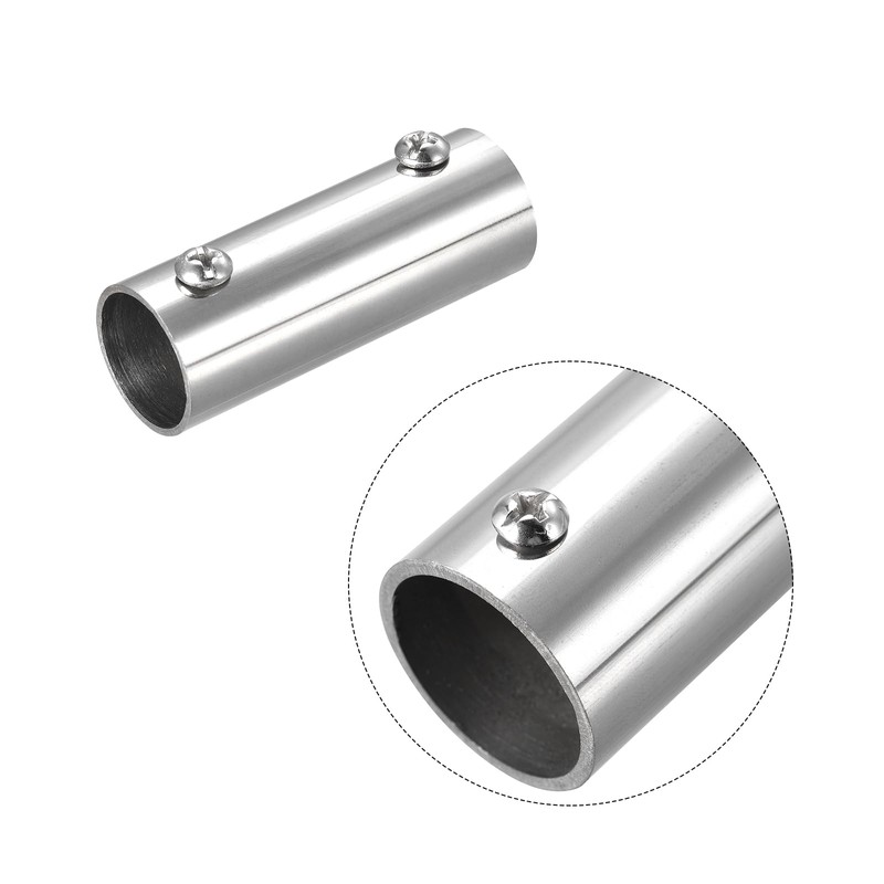 sourcing map Rail Pipe Fitting 2-Way 60 mm 304 Stainless