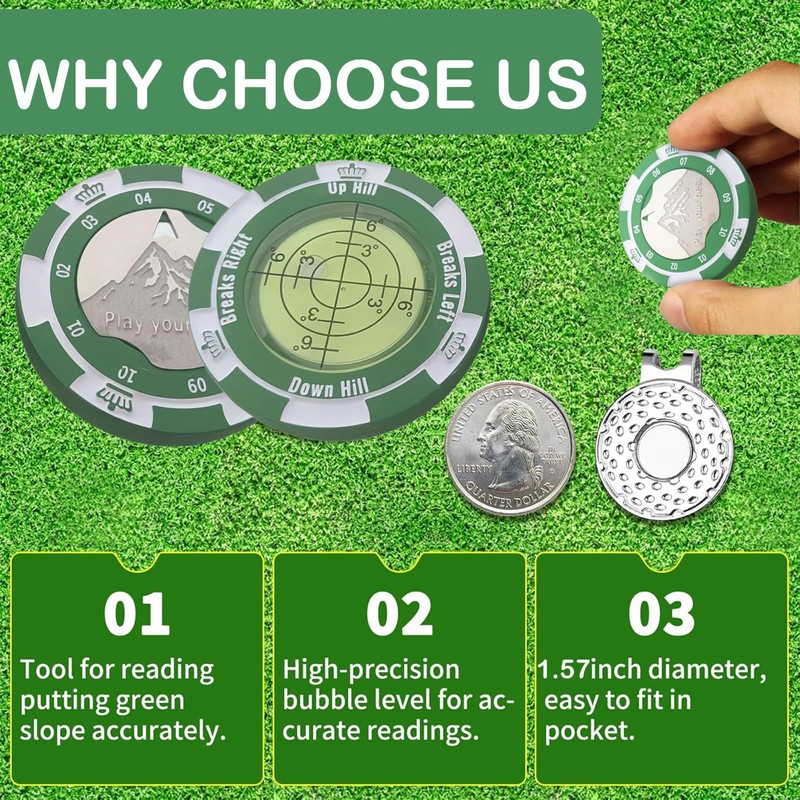 JISRKP Golf Ball Marker, Golf Marker, Golf Ball Markers for