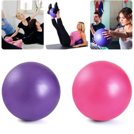 YiYFiT 2pcs Soft Pilates Ball,25cm Small Exercise Ball Anti Burst Yuga Ball Mini Barre Ball Stability Ball for Pilates,Yuga,Physical Therapy,Fitness Workout Women Gift (Purple and Pink)