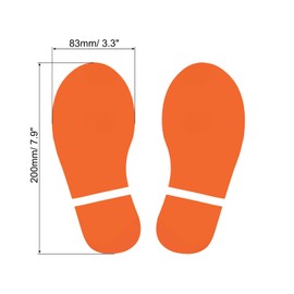 PATIKIL 7.9 x 3.3 Inch Footprints Floor Stickers, 8 Pairs PVC Shoes Footprint Floor Wall Stairs Decal Sticker for Home Classroom Decoration Orange