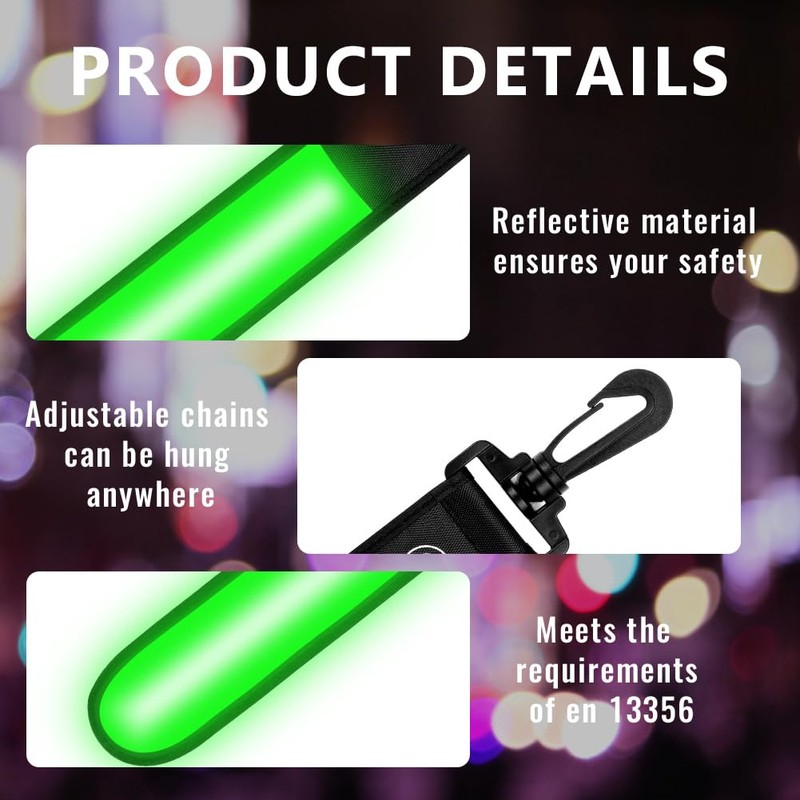 flintronic 4Packs LED Flash Strip, Light Bar Reflector Pendant, Adult