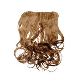 WIG ME UP - WH5008-180C-15 Clip-In Extension, Wide Back of Head, 5 Clips, Curly Curls, Dark Blonde, Heat Resistant