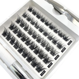 cluster lashes 45PCS Reusable Eyelash Clusters, Glue and Tweezers Included, DIY Long Individual Lashes Natural Look Faux Mink Cluster Lashes (Mix 10-16mm) Makeup Cosmetic Lash Extensions Eyelashes Extensions Eyelash Extensions Lash Extension