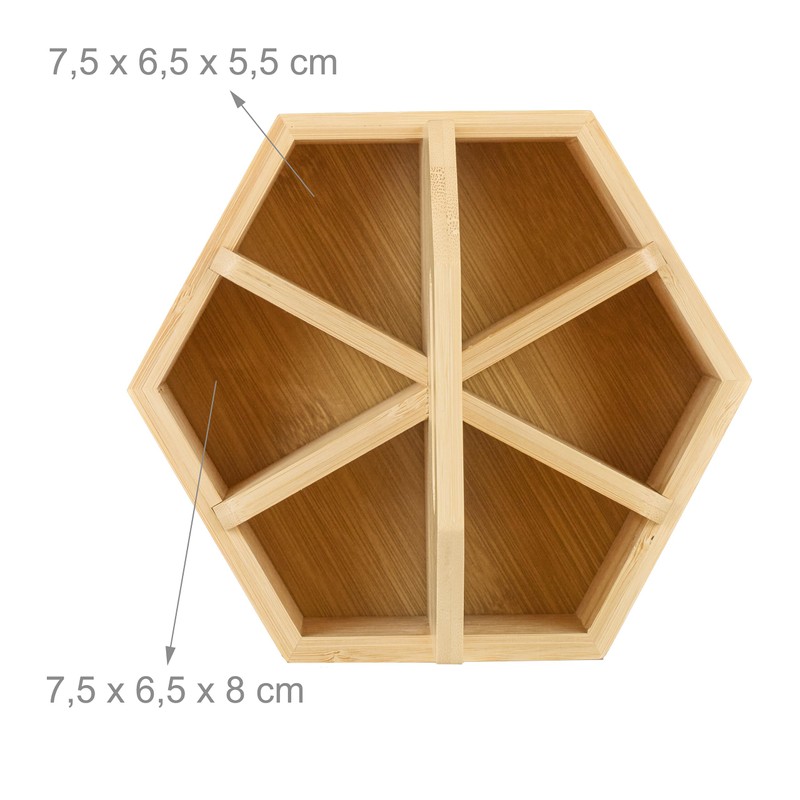 Relaxdays Bamboo Pen Holder, Rotating Desk Organiser, HBT 15 x