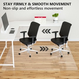 Amyracel Office Chair Mats for Hardwood Floors- 45" x 53" Desk Floor Mat for Hardwood Floors, Easy Glide Desk Chair Mat for Hard Floors, Clear Computer Chair Mat for Home Offices